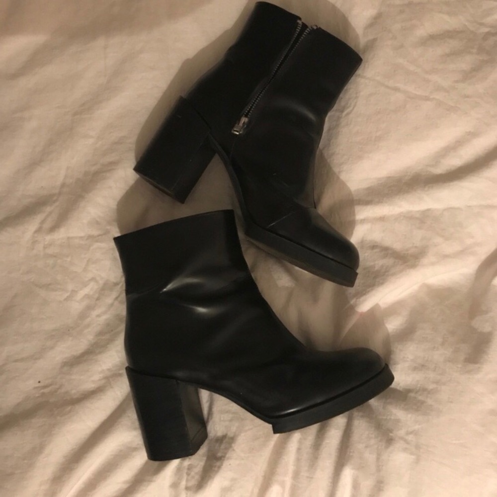 Cheap Monday Black Platform Leather Boots